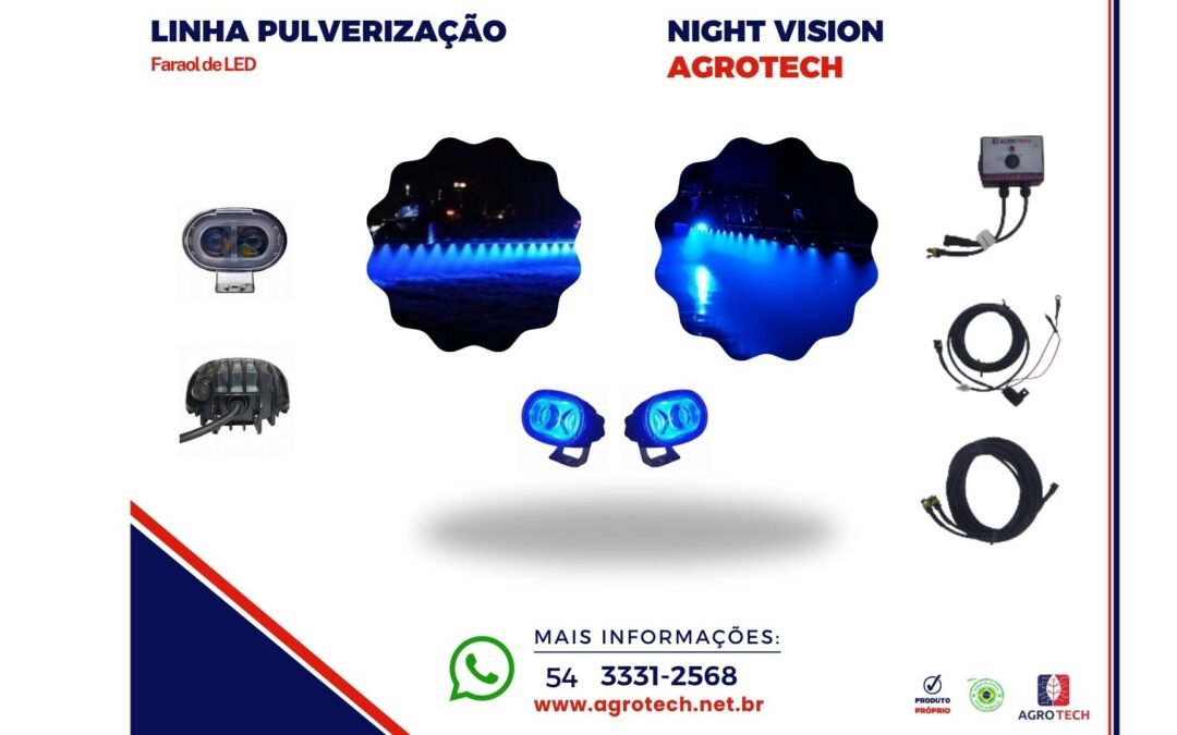 Farol Led Azul Para Pulverização Noturna – Night Vision